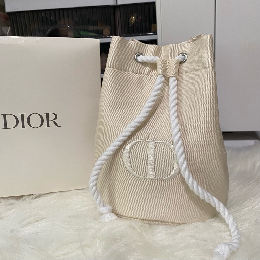 DIOR Beauty Drawstring Cosmetic Makeup Pouch Bag